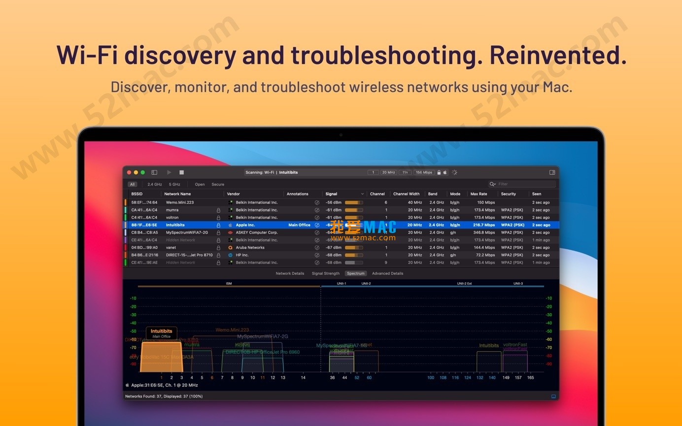 WiFi Explorer Pro for Mac v3.0.2 WiFi扫描诊断工具 破解版下载_mac版_注册机_序列号 | 爱上MAC
