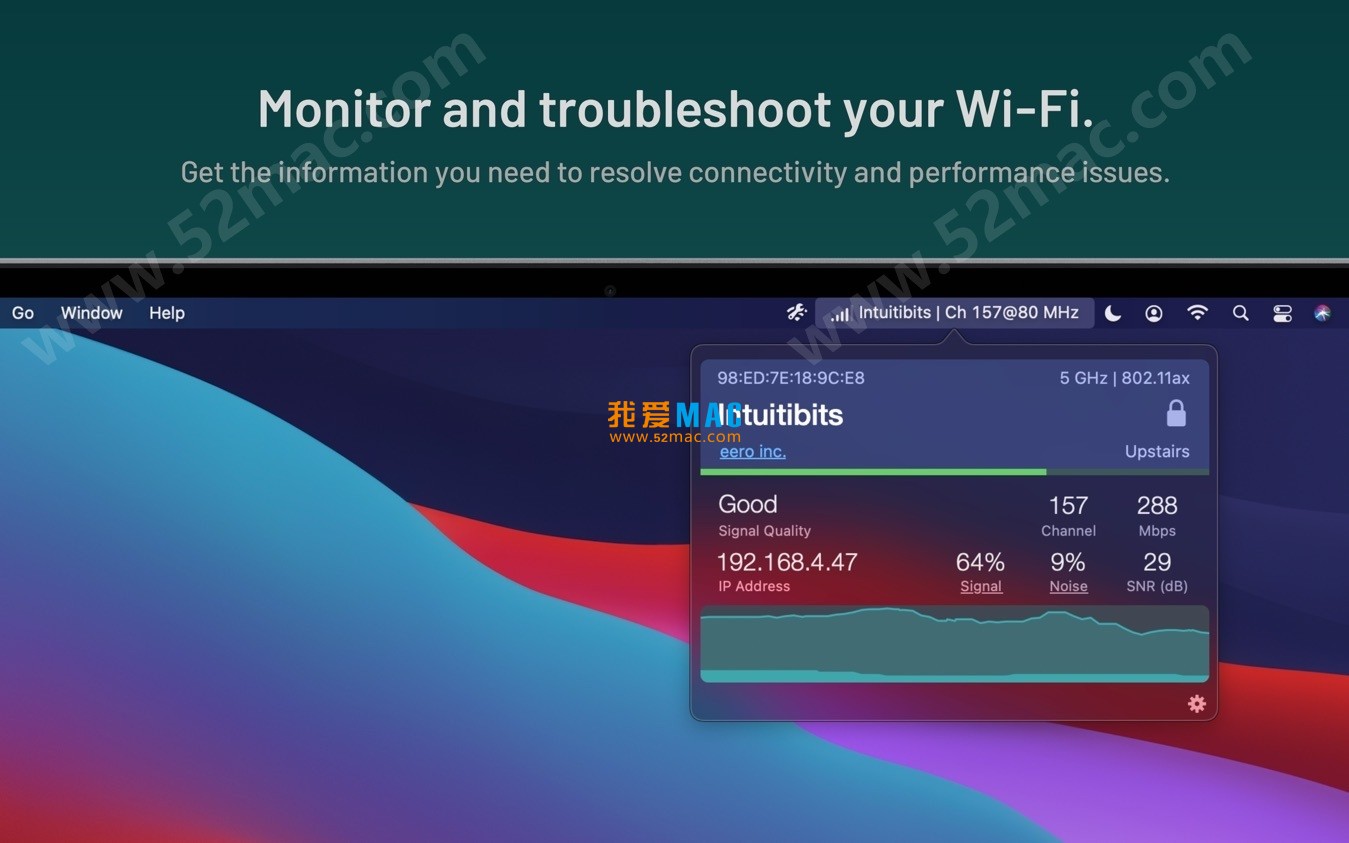 WiFi Signal for Mac v4.4.1 监控Wi-Fi连接信息 破解版下载_mac版_注册机_序列号 | 爱上MAC