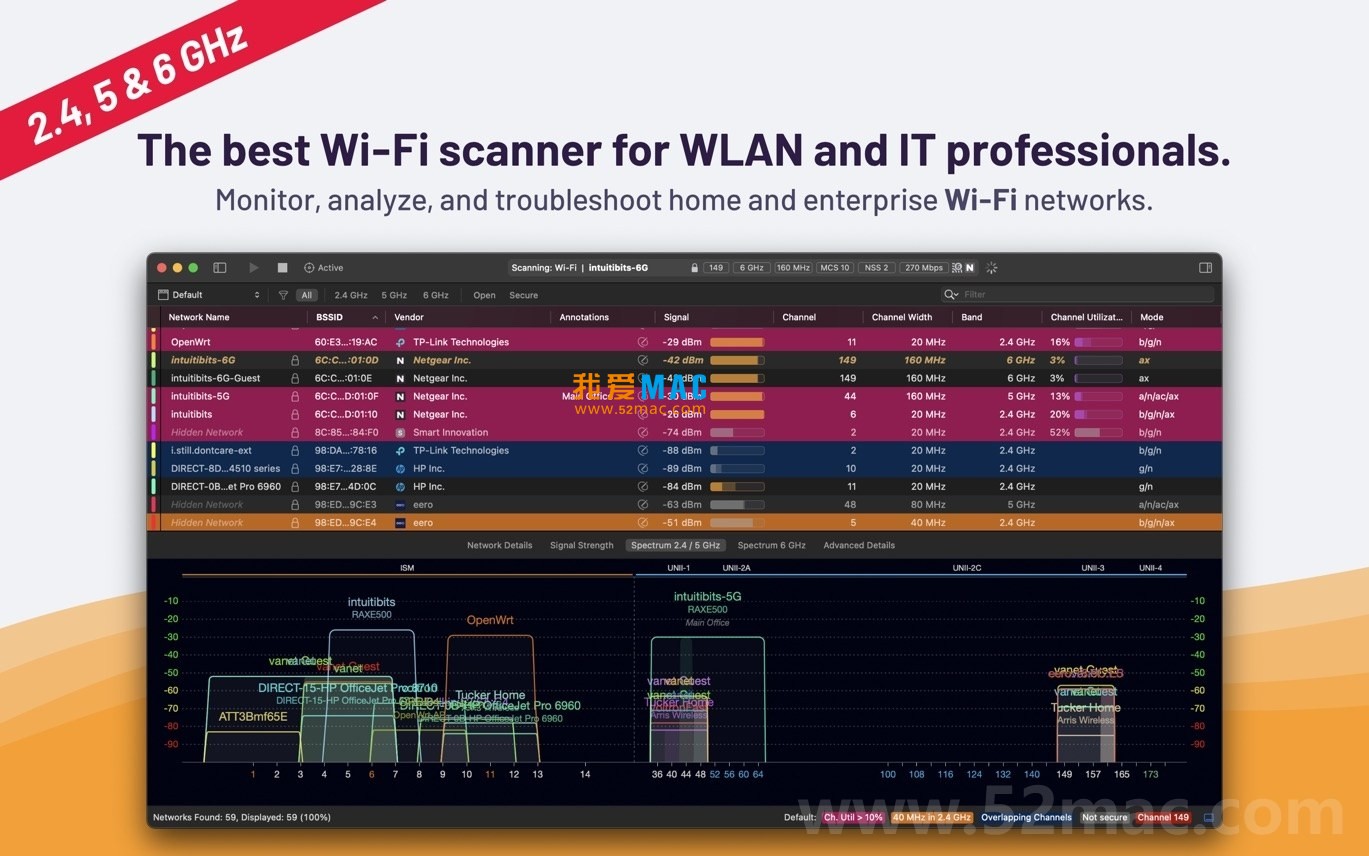 WiFi Explorer Pro for Mac v3.5.6 WiFi扫描诊断工具 破解版下载_mac版_注册机_序列号 | 爱上MAC