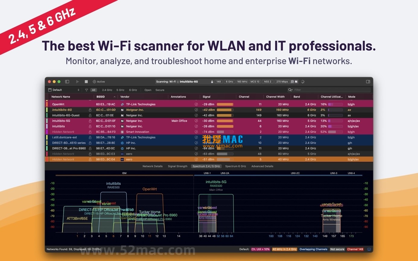 WiFi Explorer Pro for Mac v3.7.2 WiFi扫描诊断工具 破解版下载_mac版_注册机_序列号 | 爱上MAC