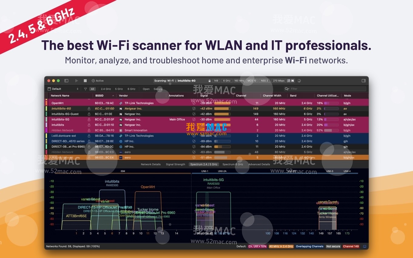 WiFi Explorer Pro for Mac v3.7 WiFi扫描诊断工具 破解版下载_mac版_注册机_序列号 | 爱上MAC