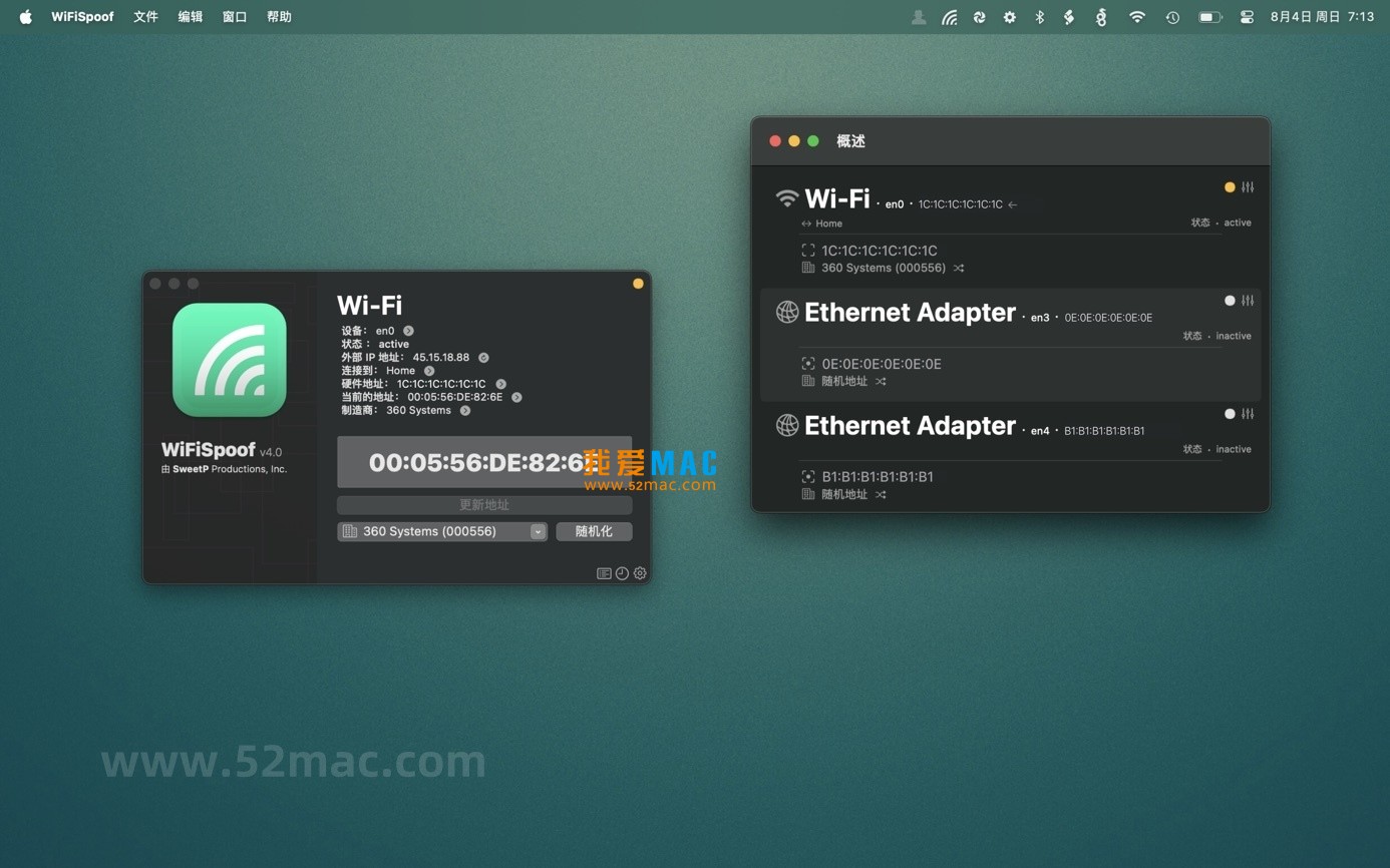 WiFiSpoof for Mac v4.0.13 系统网络工具 中文破解版下载_mac版_注册机_序列号 | 爱上MAC