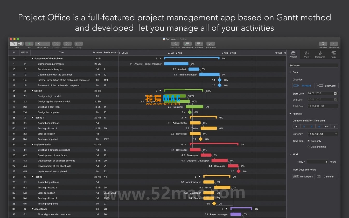 Project Office for Mac v10.2 项目办公室 甘特图 破解版下载_mac版_注册机_序列号 | 爱上MAC