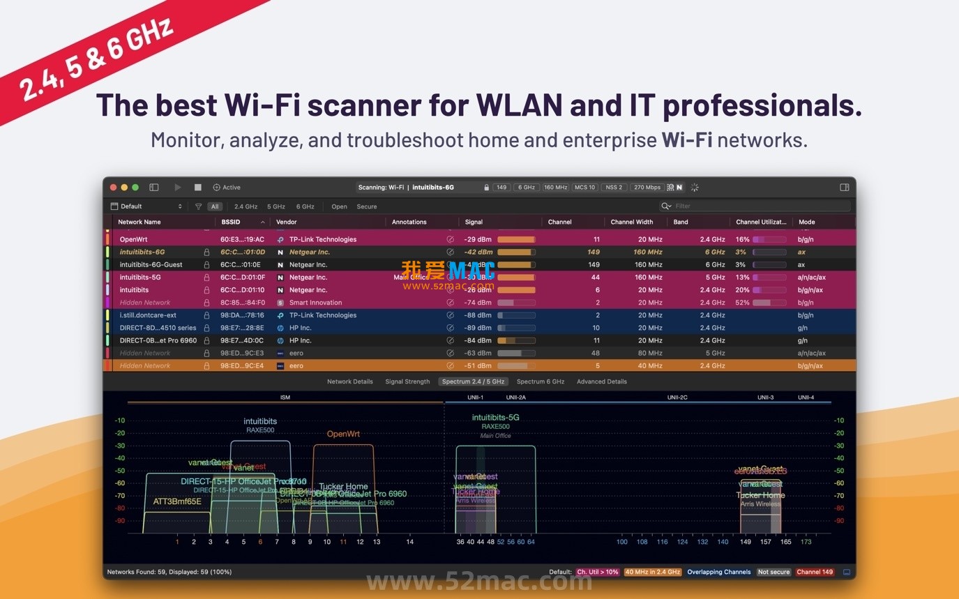WiFi Explorer Pro for Mac v3.7.4 WiFi扫描诊断工具 破解版下载_mac版_注册机_序列号 | 爱上MAC