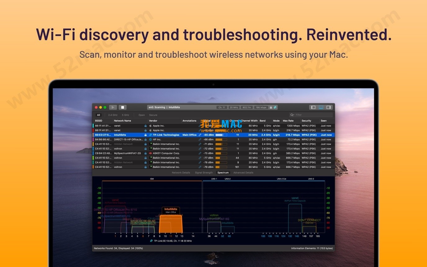 WiFi Explorer for Mac v2.6.1 WiFi无线网络管理工具 破解版下载_mac版_注册机_序列号 | 爱上MAC