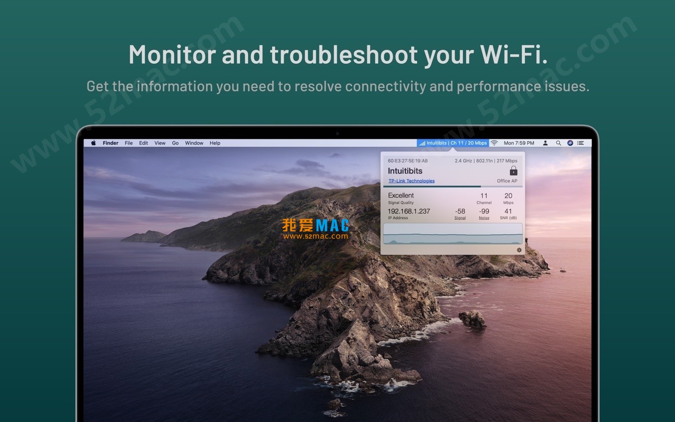 WiFi Signal for Mac v4.3.1 监控Wi-Fi连接信息 破解版下载_mac版_注册机_序列号 | 爱上MAC